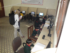 Atlas Norway representative with AICB School students in Computer Lab